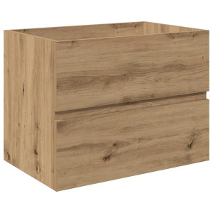 vidaXL Waschbeckenunterschrank mit Einbaubecken und Wasserhahn in Artisan-Eiche.