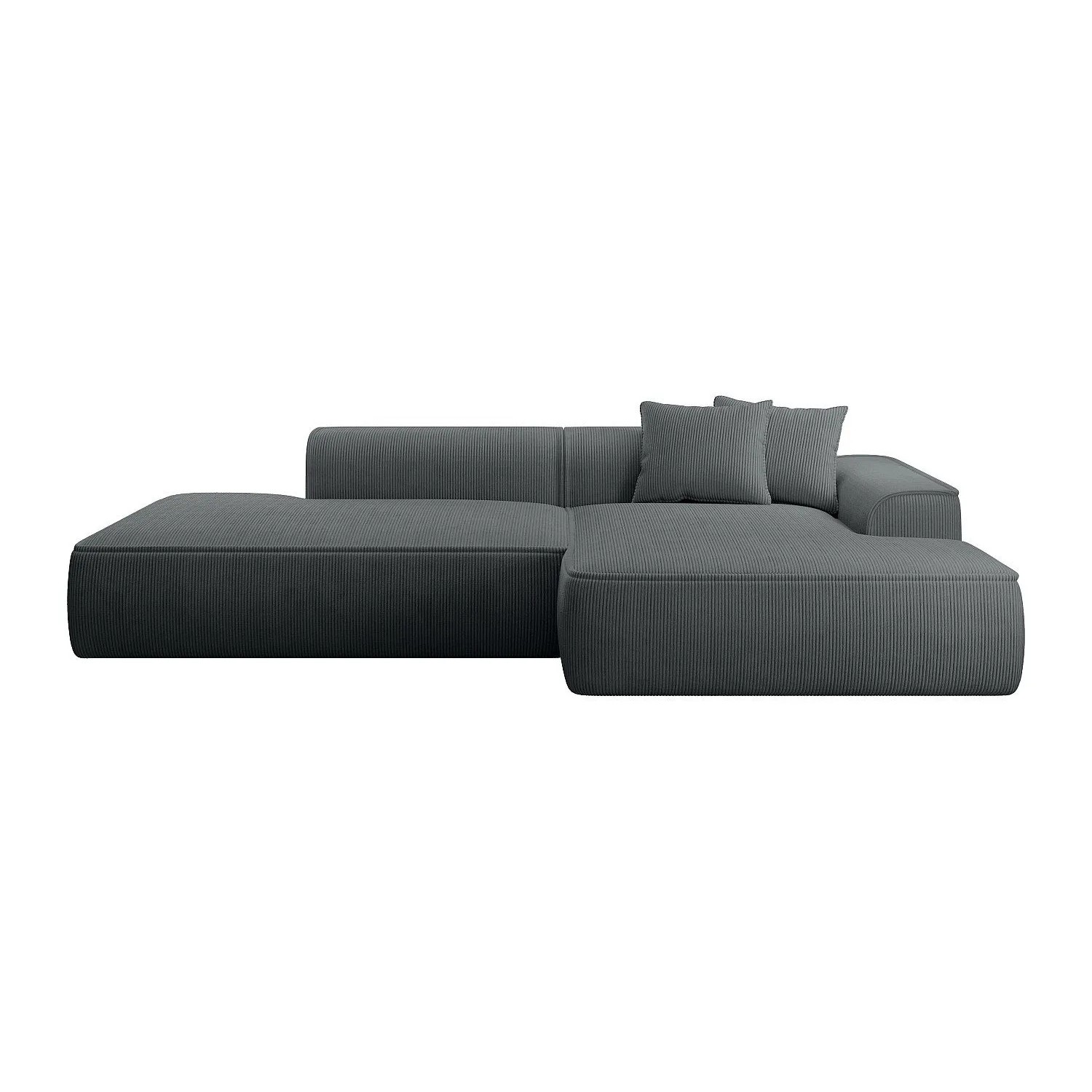 Vente-unique Sofa Ohne Schlafmöglichkeit Erynel Anthrazitgrau 305 cm