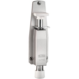 Burg Wächter Türfeststeller TF 2 SB, silberner Türstopper mit weißem Gummianschlag.