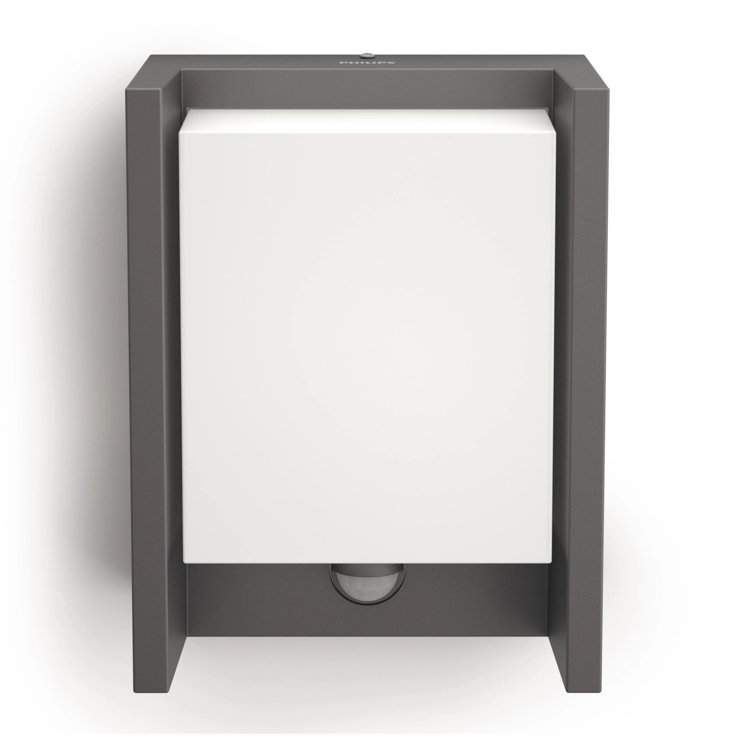 Anthrazitfarbene LED-Wandleuchte Arbour Ultra-Efficient mit Sensor für den Außenbereich.
