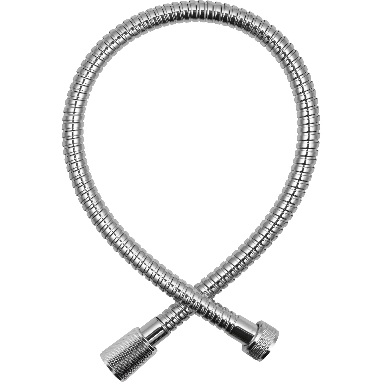 Flexibler Brauseschlauch aus verchromtem Edelstahl für baliv Überkopfbrause-Set.