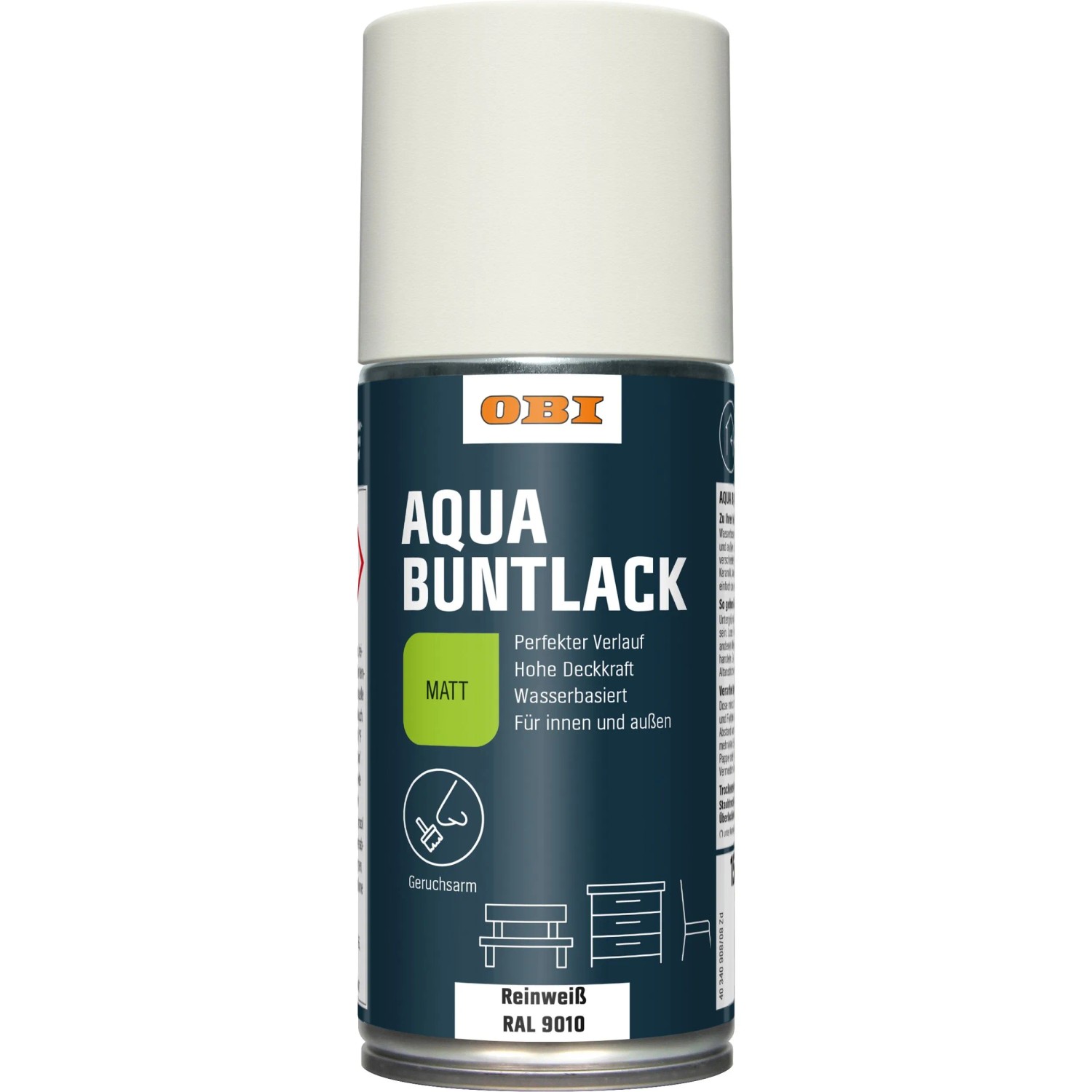OBI Buntlack Spray RAL 9010 Reinweiß matt wv 150 ml