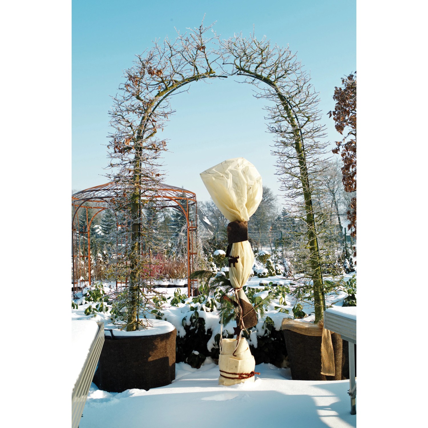 Beiges Videx Garten Vliesgewebe (150x500cm) zum Schutz von Pflanzen im Wintergarten.