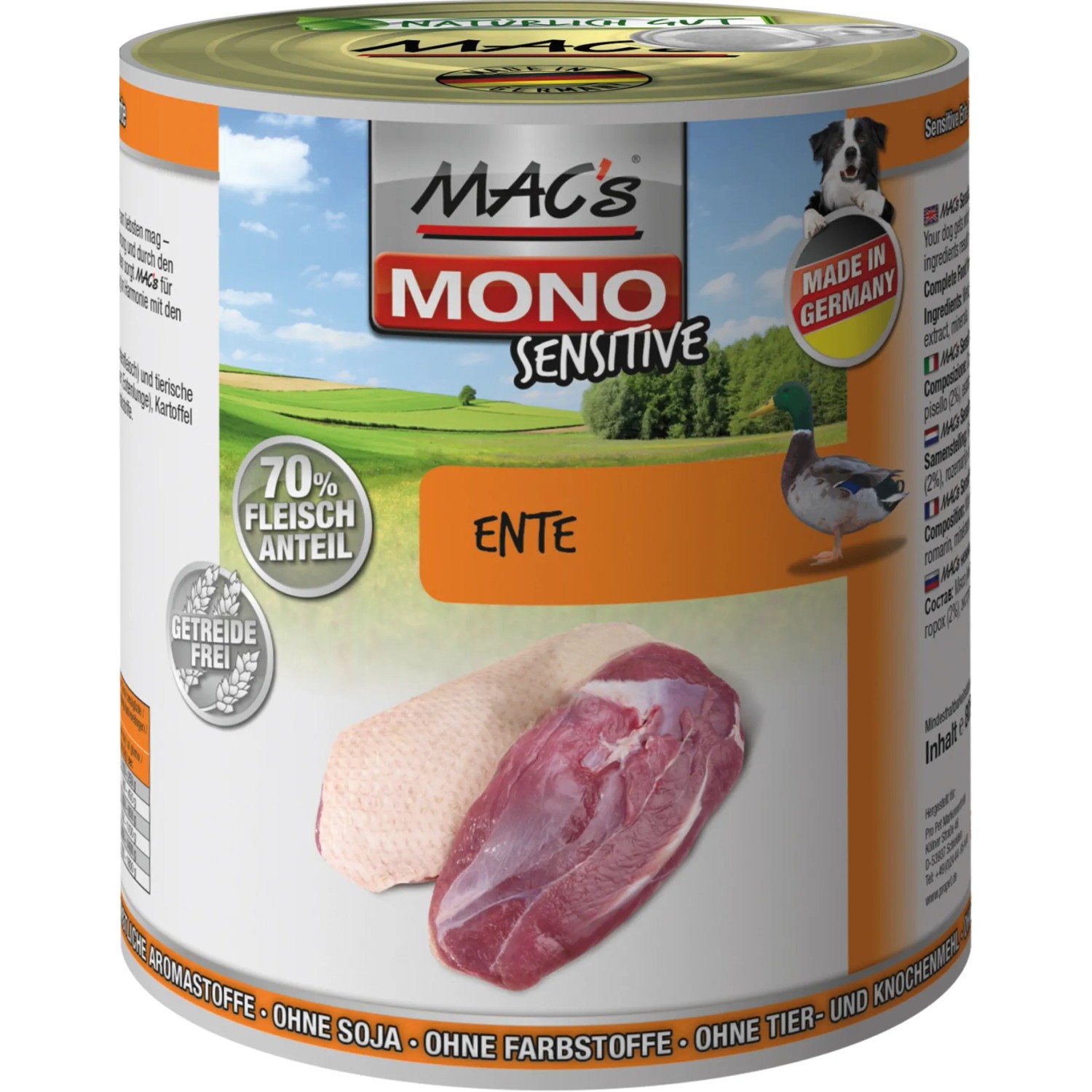 Mac's Hunde-Nassfutter Mono Sensitive Ente 800 g