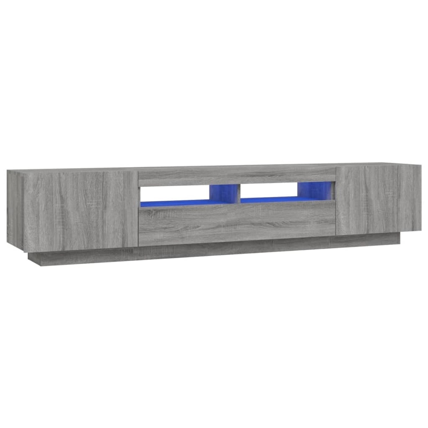 vidaXL 2-tlg. TV-Schrank-Set LED-Leuchten Grau Sonoma Holzwerkstoff 2