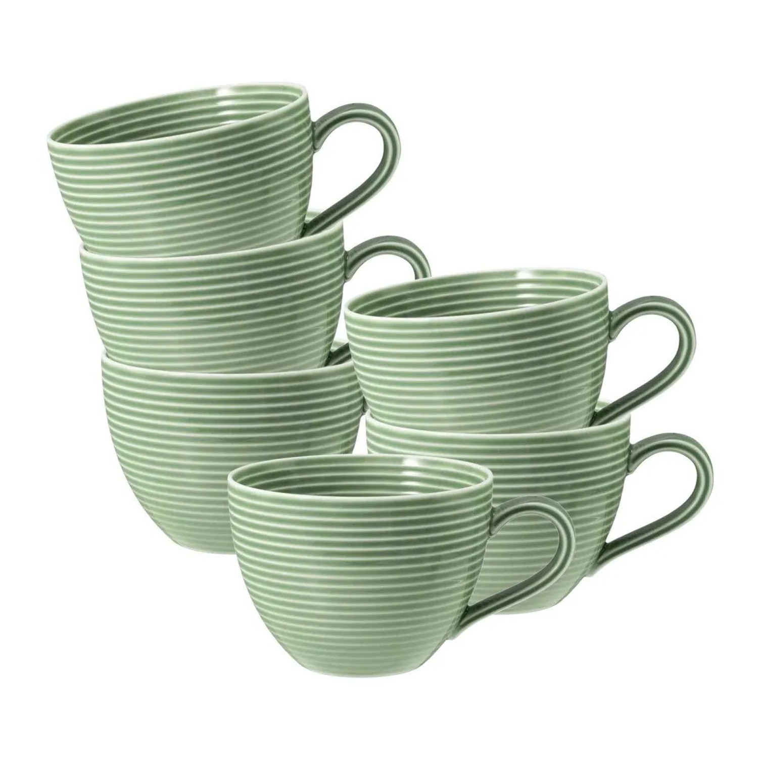 Seltmann Weiden Beat Color Glaze Kaffeetasse 0,26, 6er Set Salbeigrün
