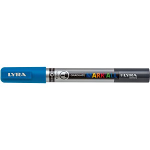 LYRA Mark All Marker in Lichtblau, Permanentmarker mit 1mm Rundspitze für diverse Oberflächen.