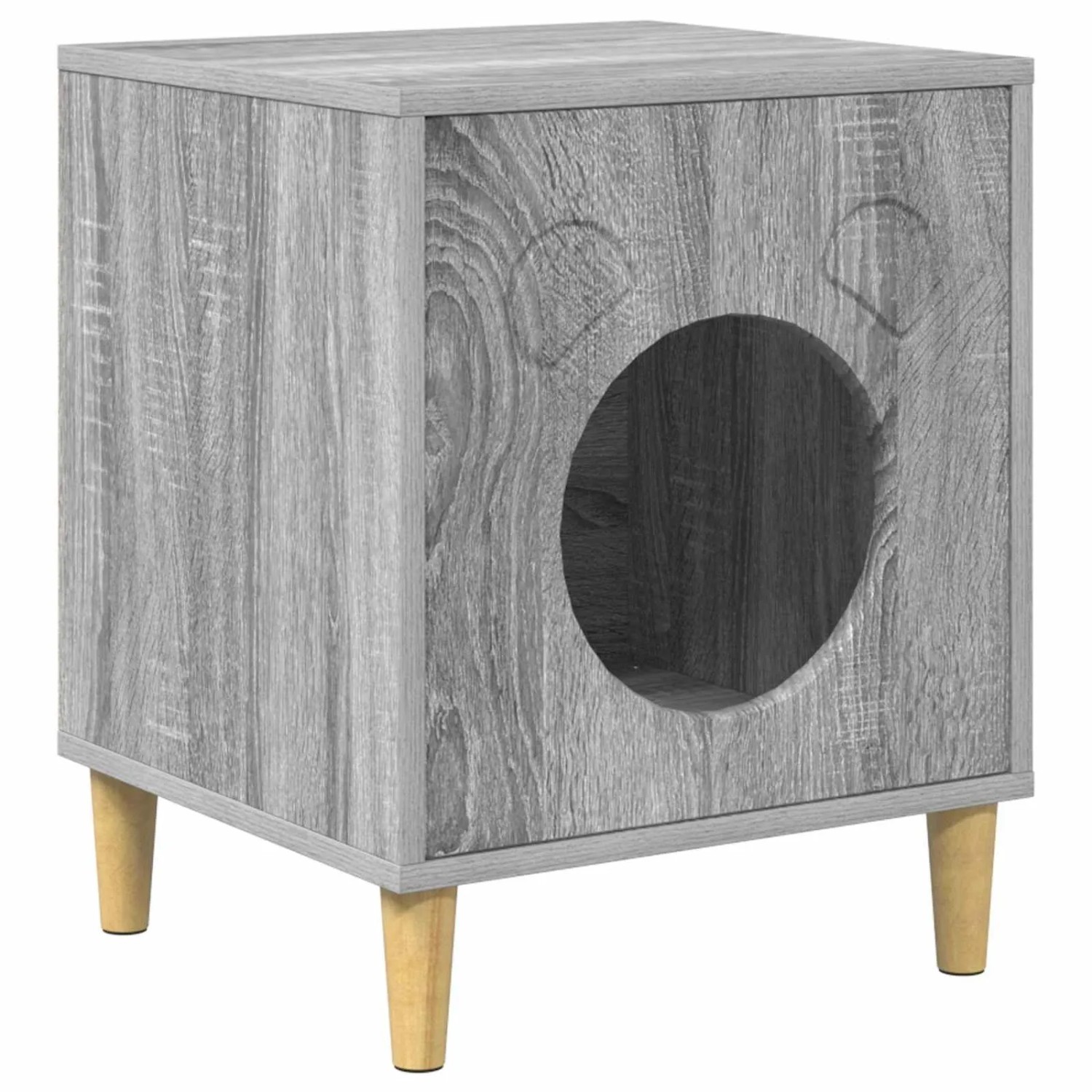 vidaXL Katzenhaus Graues Sonoma 42,5 x 40 x 53 cm Holzwerkstoff 8000677