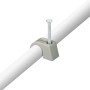 Graue Expressschelle (7-11mm) mit Nagel zur Kabelbefestigung.
