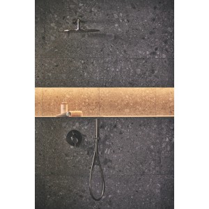 Ideal Standard Kopfbrause Idealrain Atelier, rund, Ø400mm, Silver Storm, im modernen Bad.