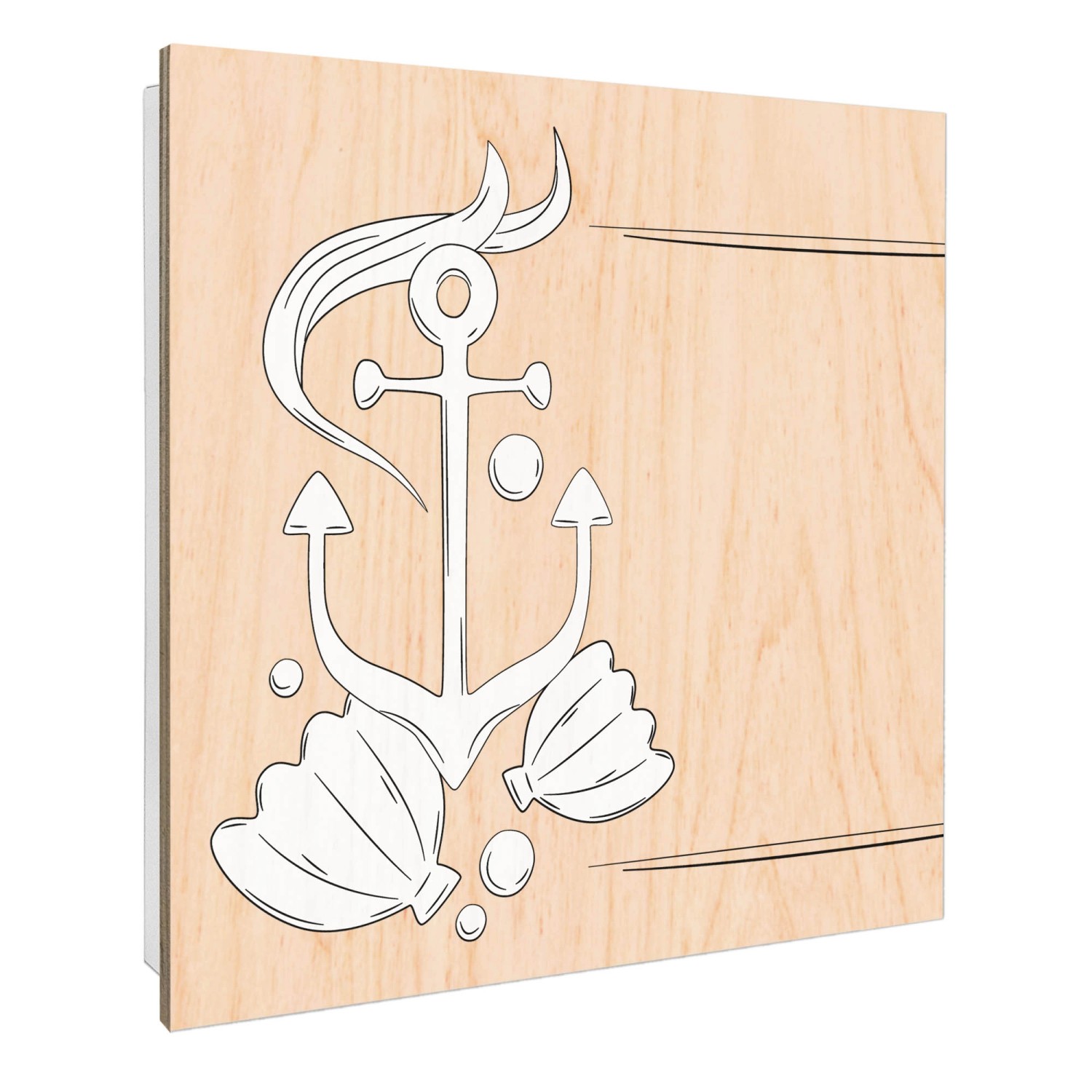 Banjado Schlüsselkasten mit Holzfront 30x30cm Weiß Scharnier Links 50 Haken günstig online kaufen