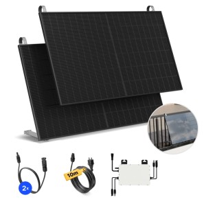 Solakon Balkonkraftwerk 1000W Solaranlage mit Balkonhalterung Steckerfertig Komplettset Photovoltaik 800W Kabellänge 10m