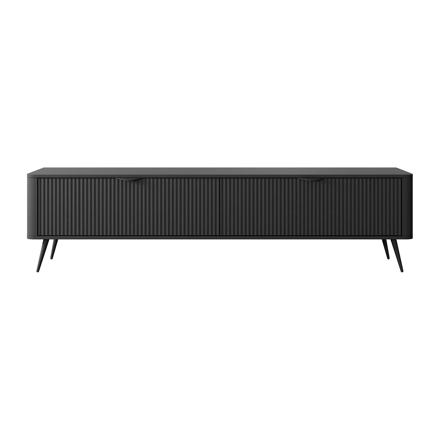 Vente-unique Tv-Board Elonaria Schwarz 200 cm