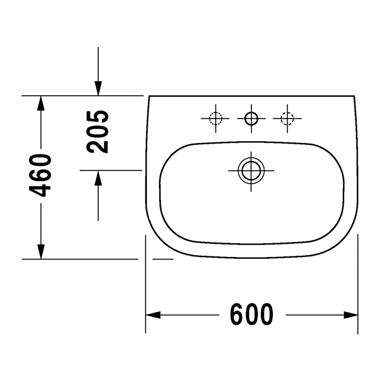 DURAVIT - Lavabo D-CODE, 60 x 46, Blanc Réf. 2310600000
