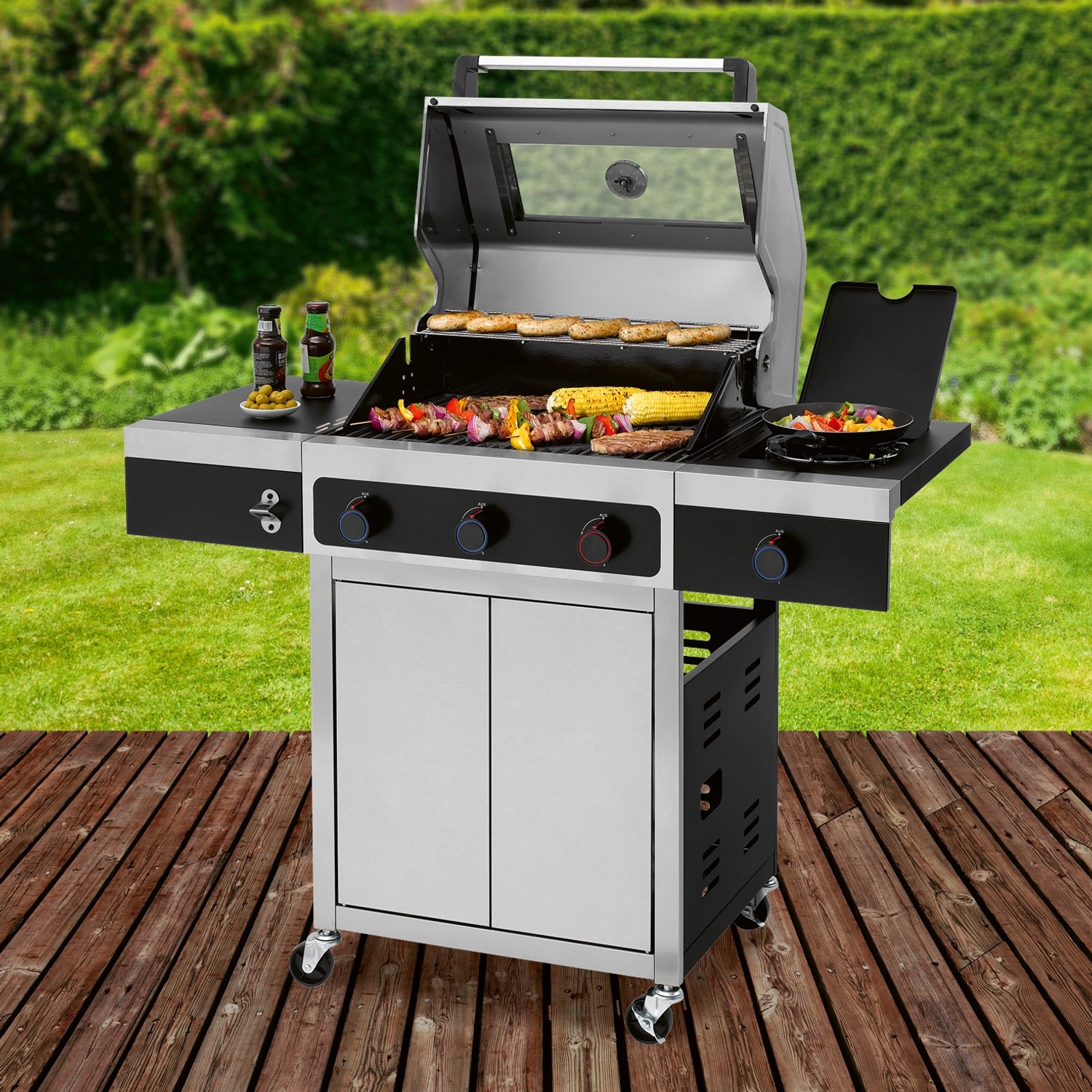 Tepro Gasgrill Keansburg 3 Mit Seitenbrenner Schwarz Edelstahl Kaufen