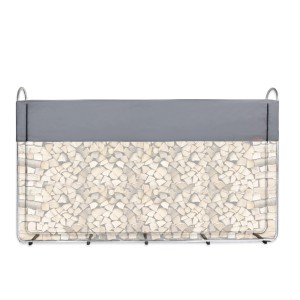 CCLIFE Kaminholzregal Innen und Außen Stapelhilfe für Brennholz aus Verzinktem Eisen 300x25x146cm mit Wasserfestplane