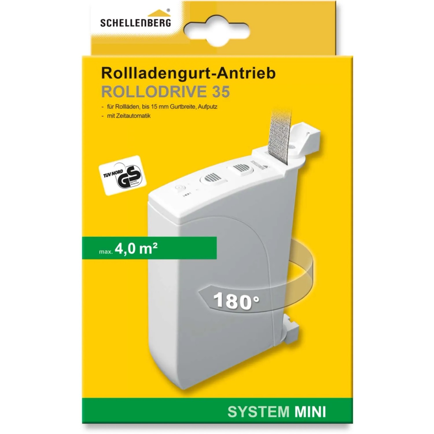 Schellenberg RolloDrive 35 Rollladenantrieb für Mini-Rollladen, Aufputzmontage.