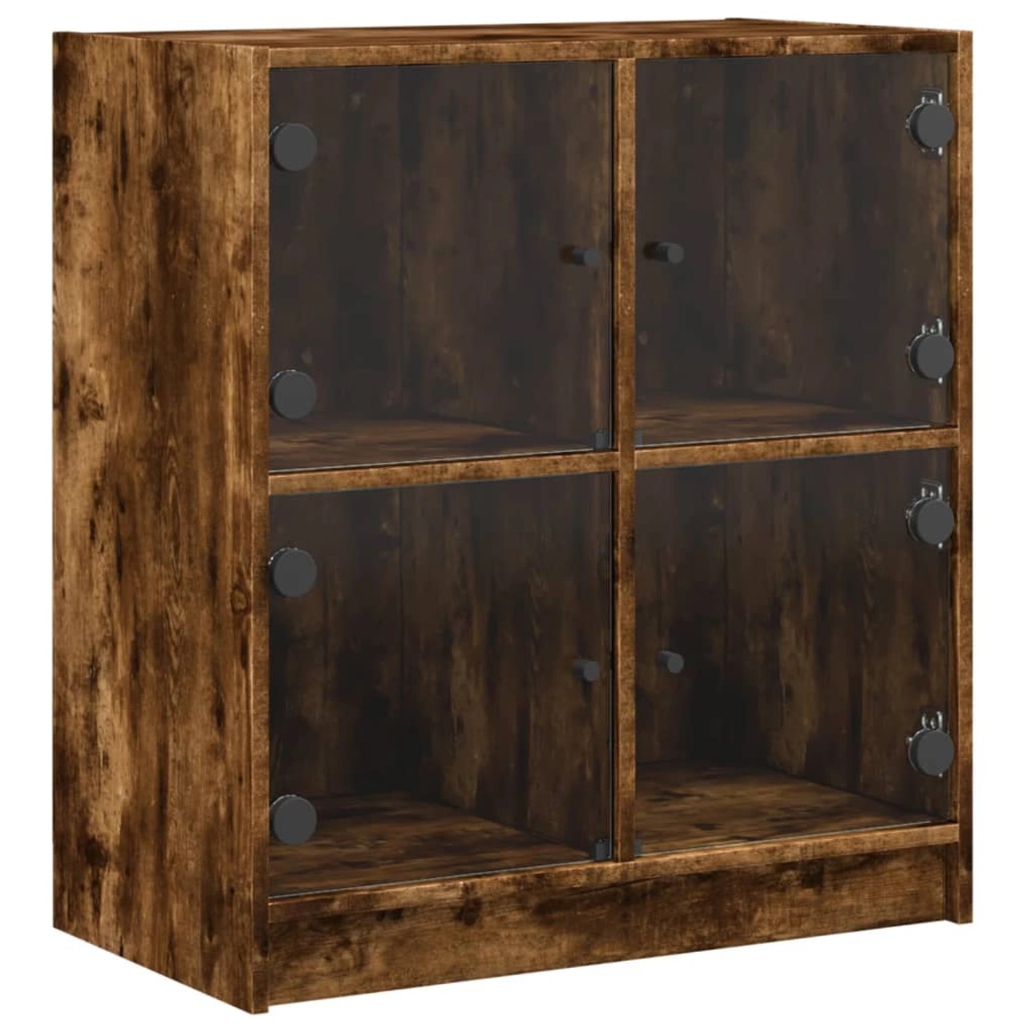 vidaXL Beistellschrank mit Glastüren Räuchereiche 68x37x75,5 cm 836382