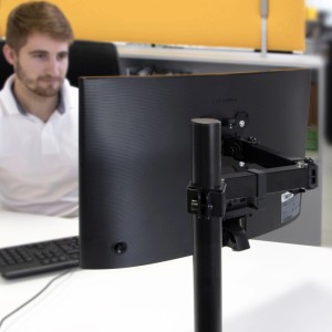 Emuca Neigbare und Schwenkbare Tisch-Monitorhalterungen 360° Einzeln Stahl Schwarz Lackiert