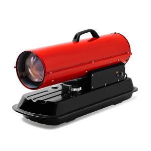 EBERTH Heizkanone 20kW, rotes Heizgebläse mit schwarzem Tank und Tragegriff.