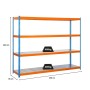 PROREGAL Schwerlastregal Big Metal Yeti, blau-orange, 200x150x45 cm, Fachlast 400 kg.