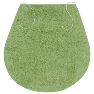 Grüne vidaXL Toilettendeckel-Abdeckung aus Stoff, Teil des 3-tlg. Badematten Sets.