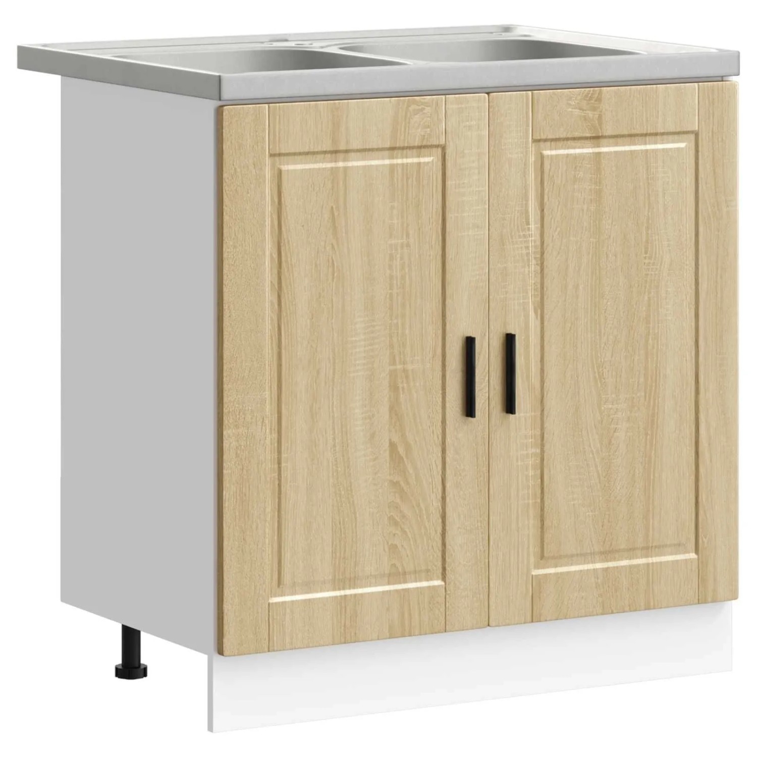 vidaXL Waschbecken-Unterschrank Porto 2 Stk Braun Holzwerkstoff 3315024