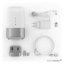 HmIP Home Control Unit: Smart Home Zentrale mit Zubehör wie Netzteil und LAN-Kabel.