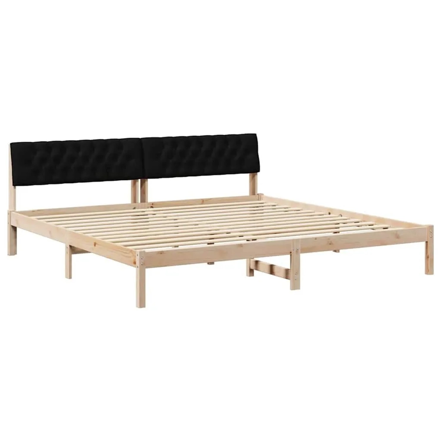 vidaXL Bettgestell Braun und Schwarz 200 x 200 cm Massivholz Kiefer 3394340 günstig online kaufen