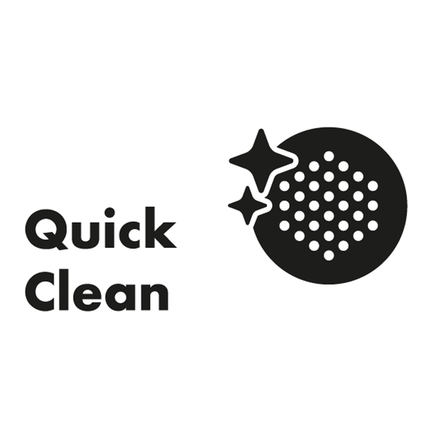 Symbol für QuickClean Antikalk-Funktion bei Hansgrohe Duschsystemen.