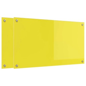 vidaXL Küchenrückwand 2 pcs Gelb 90 x 50 cm Gehärtetes Glas 3415477