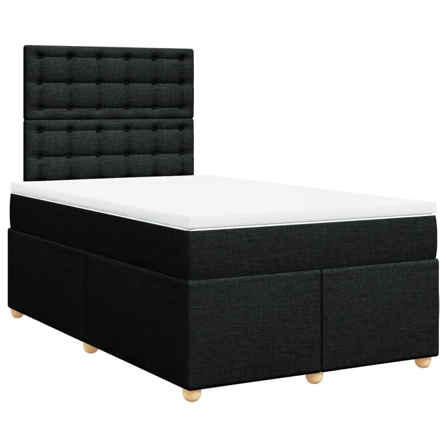 vidaXL Boxspringbett mit Matratze Schwarz 120x200 cm Stoff2102216 günstig online kaufen