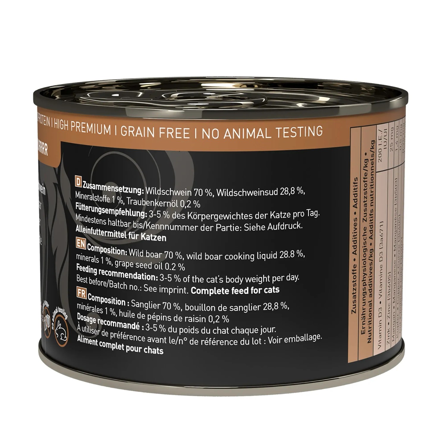 Catz Finefood Purrrr Wildschwein Katzen-Nassfutter, 200g Dose.