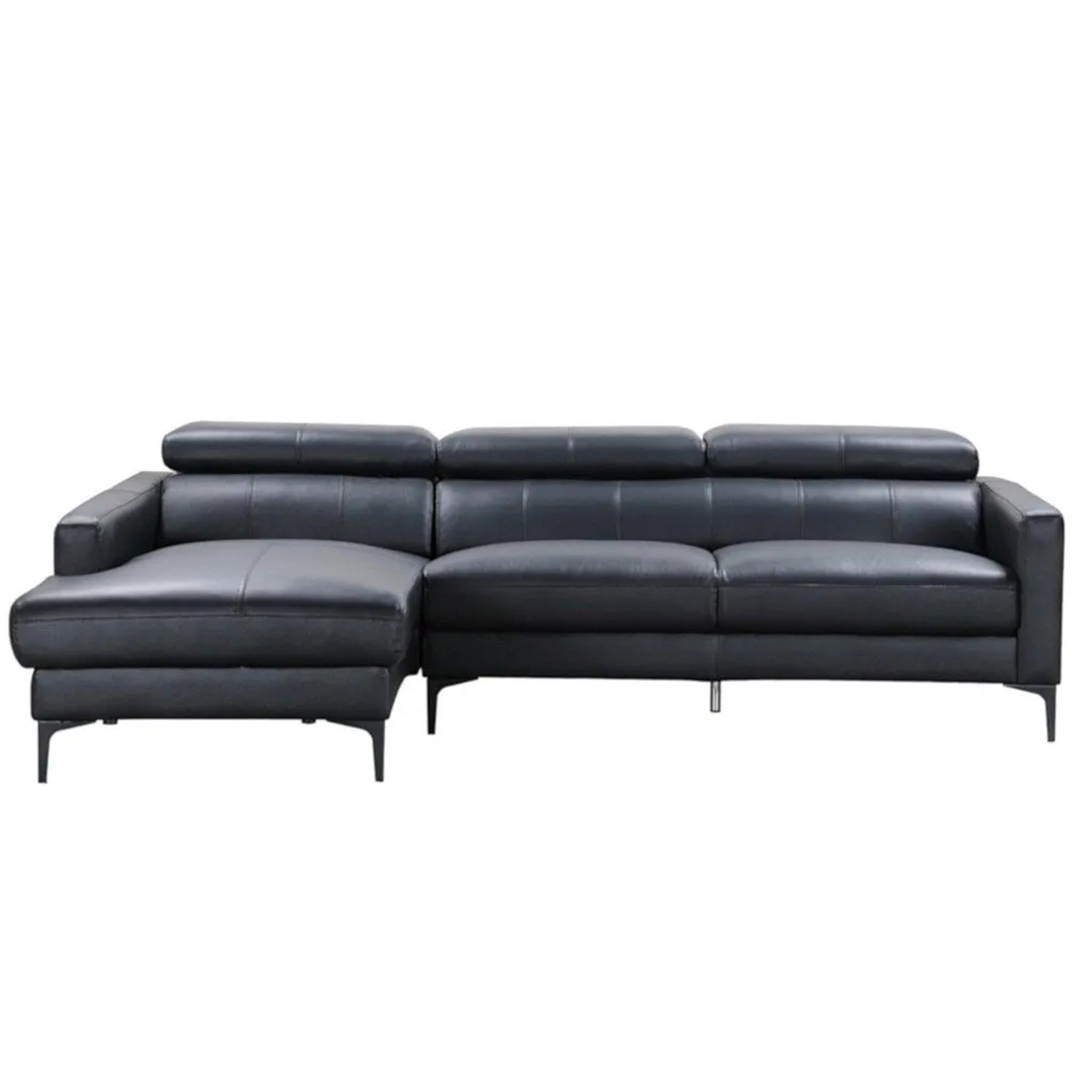 Vente-unique Sofa Ohne Schlafmöglichkeit Florence Schwarz 253 cm
