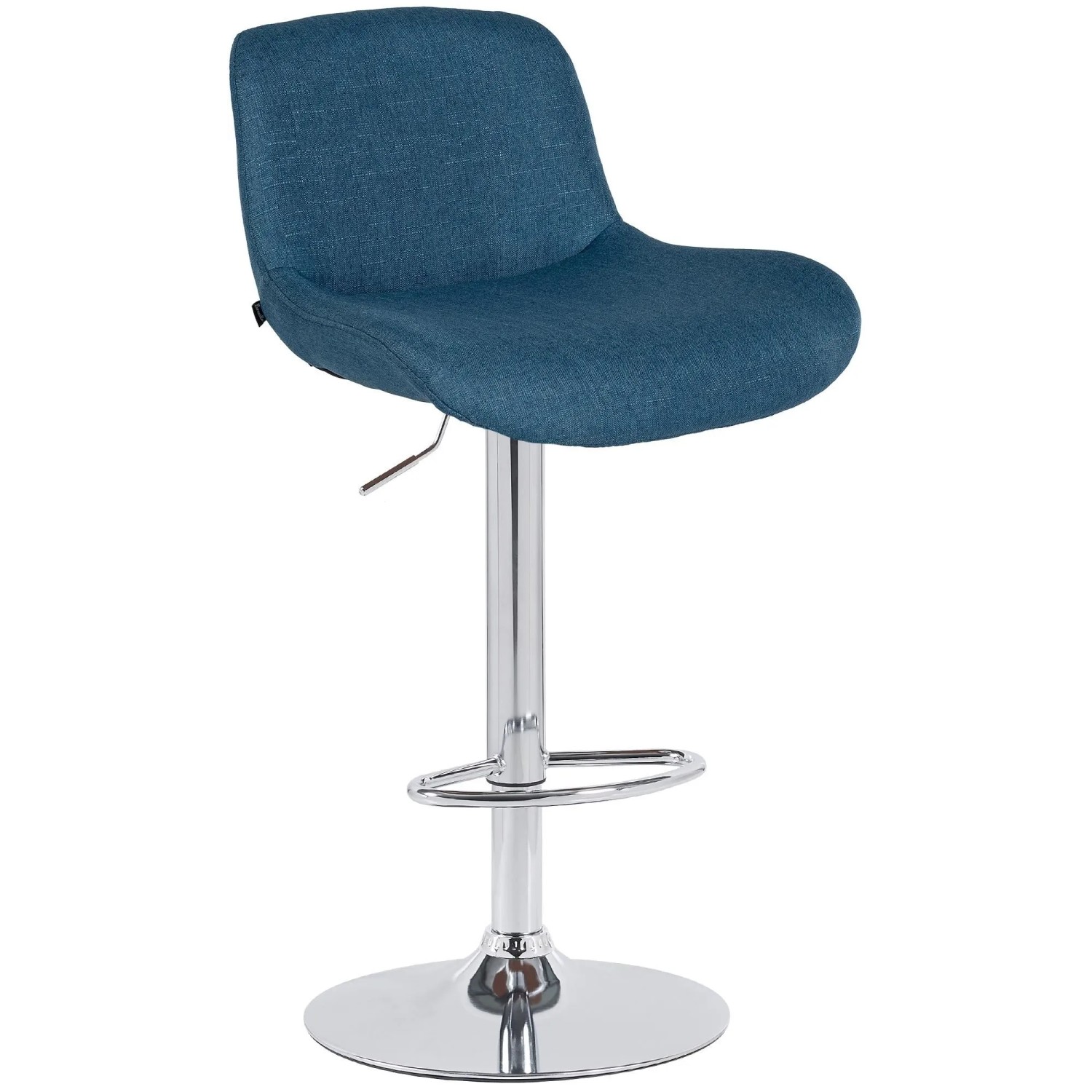 DELUKE Barhocker PONOR Stoff Blau 50x50x85cm Silber Barstuhl Höhenverstellbar Mit Lehne Drehbar Tresenhocker Tresenstuhl