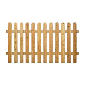 GartenLand Vorgartenzaun MAILAND Gerade 180x100 cm Holzzaun Lärche PEFC Bretterzaun mit Gebogenem Kopf