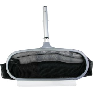 Planet Pool Profi Bodenkescher in Silber und Schwarz für die Poolreinigung.