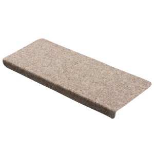 Beige-braune Pergamon Trend Stufenmatte Bent, 24x65cm, Nadelfilz, 15er-Set.