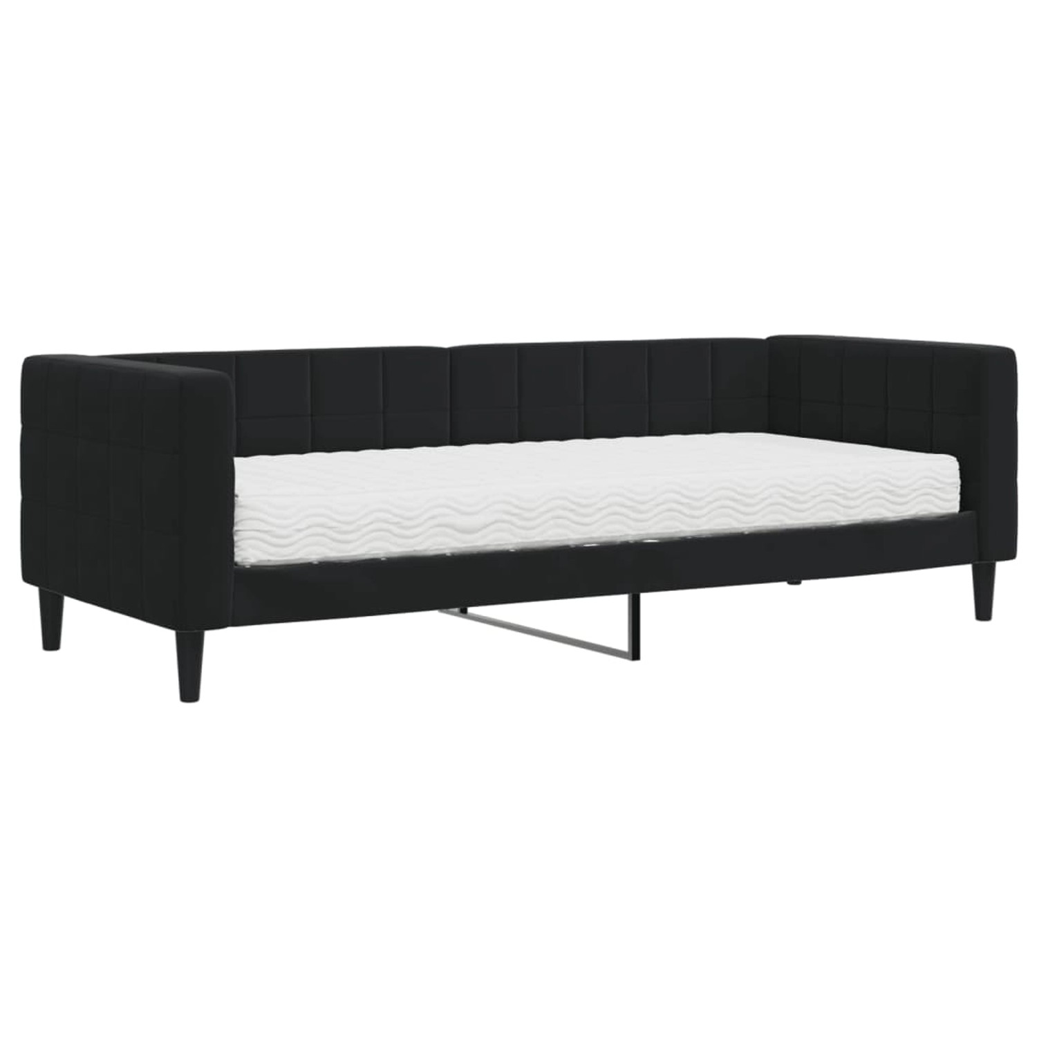 vidaXL Tagesbett mit Matratze Schwarz 80x200 cm Samt1843230