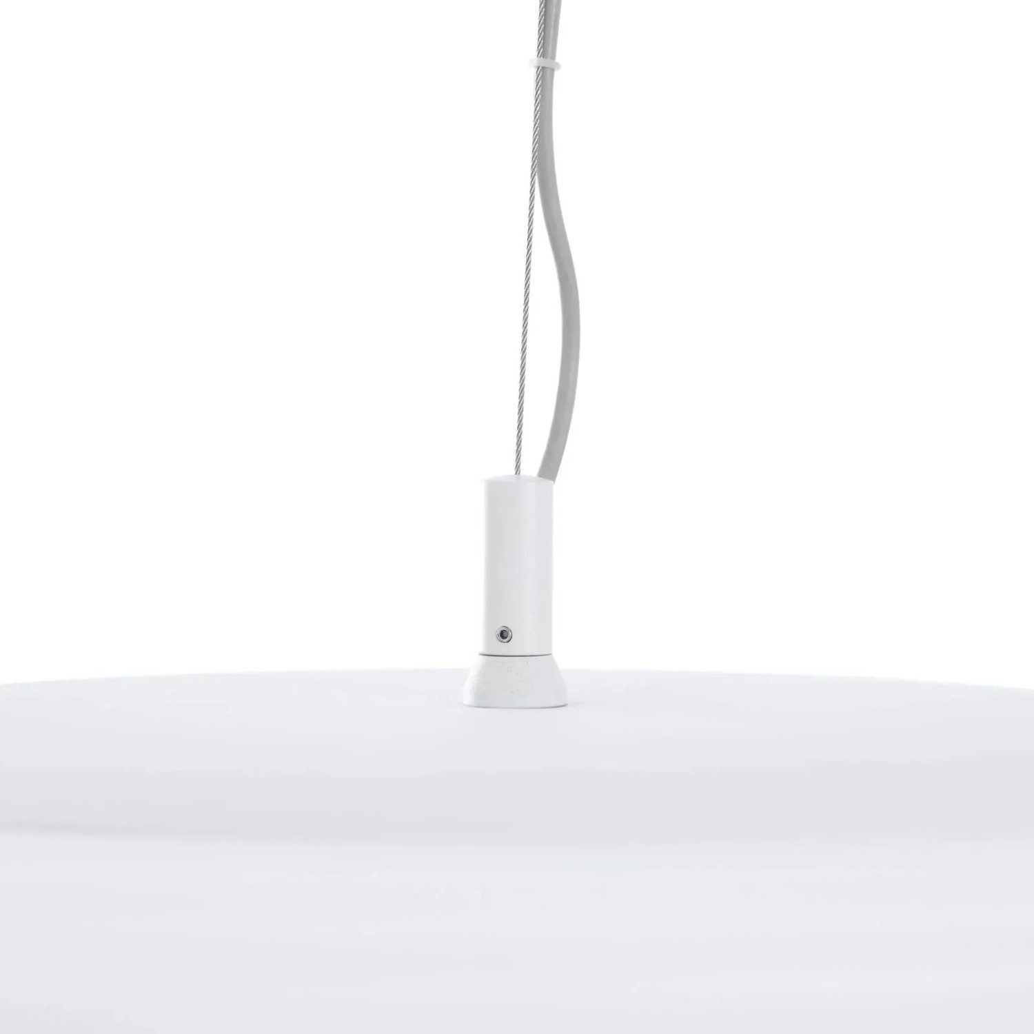 Weiße LED Smart Home Pendelleuchte Bolti mit Leselampe, dimmbar, 50 cm Durchmesser.