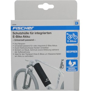 Fischer Schutzhülle für E-Bike Akku, Neopren, flexibel verstellbar, schützt vor Staub und Feuchtigkeit.