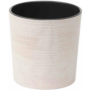 Weißes Siena Garden Pflanzgefäß Eco Lens mit Rillenoptik, Ø 30 cm.