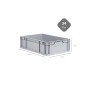 Graue PROREGAL Eurobox 34L mit Deckel, 40x60x17cm, für Lagerung & Transport.