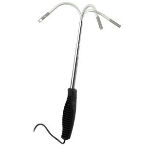 PCE Instruments HWA 30 Durchflussmessgerät mit Teleskoparm und schwarzem Griff.