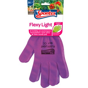 Spontex Flexy Light Handschuh Gr. 7 in Lila mit Anti-Rutsch-Noppen für optimalen Halt.