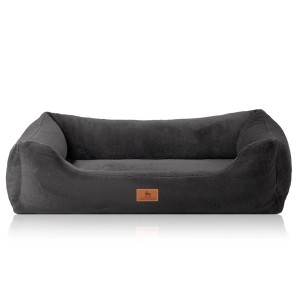 Knuffelwuff Hundebett Schnuffelupagus XL, orthopädisch, Kunstfell, schwarz.