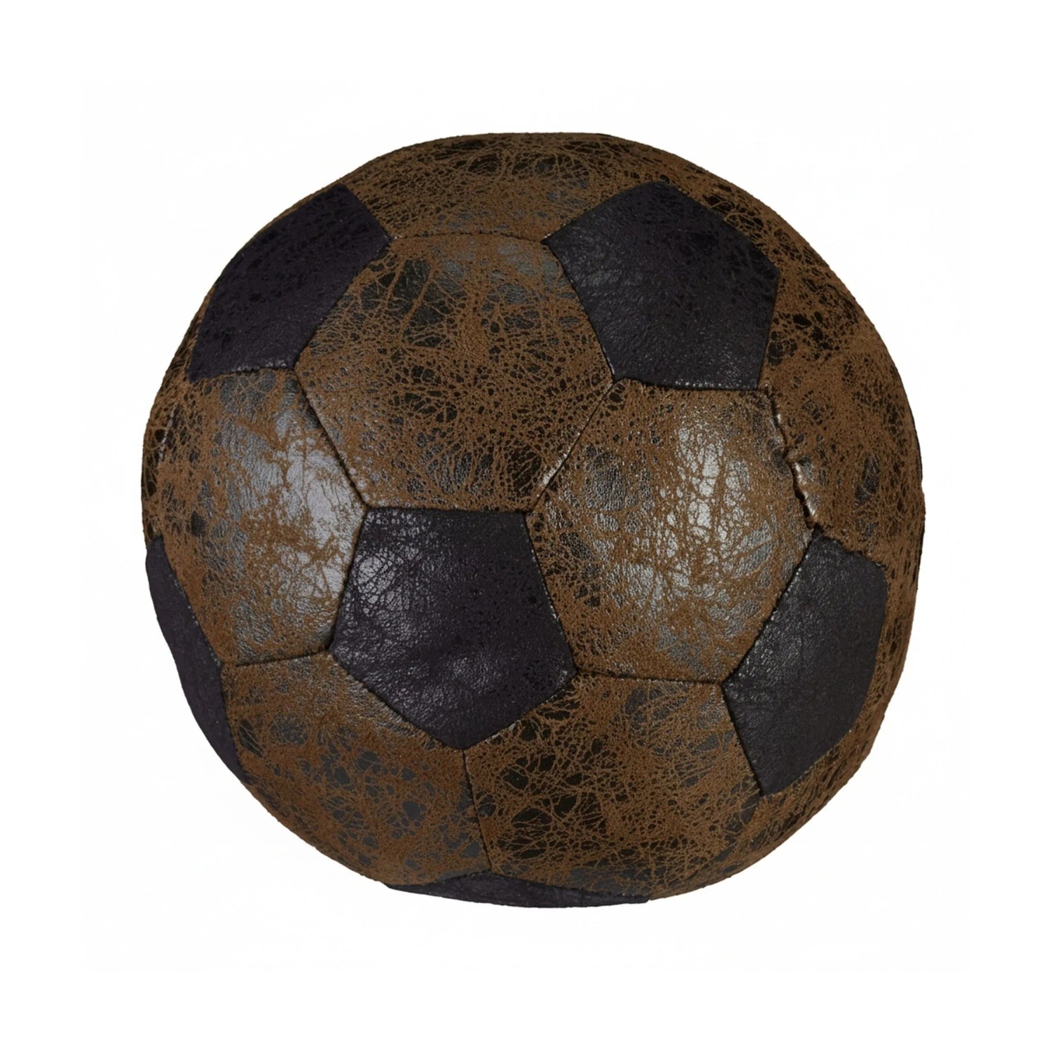 Relaxdays Türstopper Fußball Polyester Braun Schwer ø 20 cm 1,5 kg