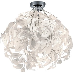 Moderne Reality Deckenleuchte Leavy in Chrom mit Blätter-Optik, 58x38x38 cm.