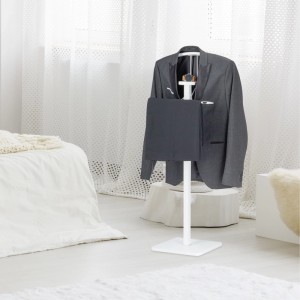 Relaxdays Stummer Diener MDF Stahl Weiß Freistehend 109,5 cm x 47 cm x 30 cm