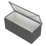 Geöffnete, anthrazitfarbene Tepro Universalbox Store Large (172,8x72,5x78,5cm).